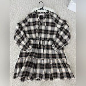 Women’s Size Medium Brown Plaid Mini Dress New Without Tags